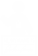 A simplified white icon of a generic figure wearing a name tag