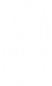 A simplified white icon of a fingerprint