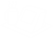 A simplified white icon of a Tempus Lite terminal on a desktop next to a coffee mug